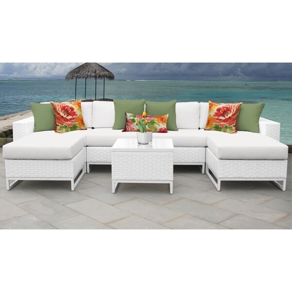 Miami 7 Piece Outdoor Wicker Patio Furniture Set 07b