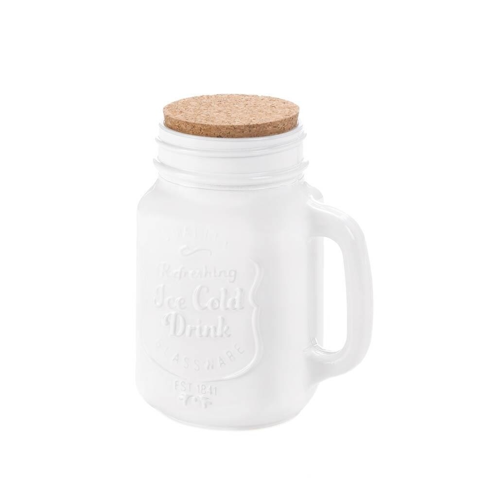 White Mason Jar With Cork