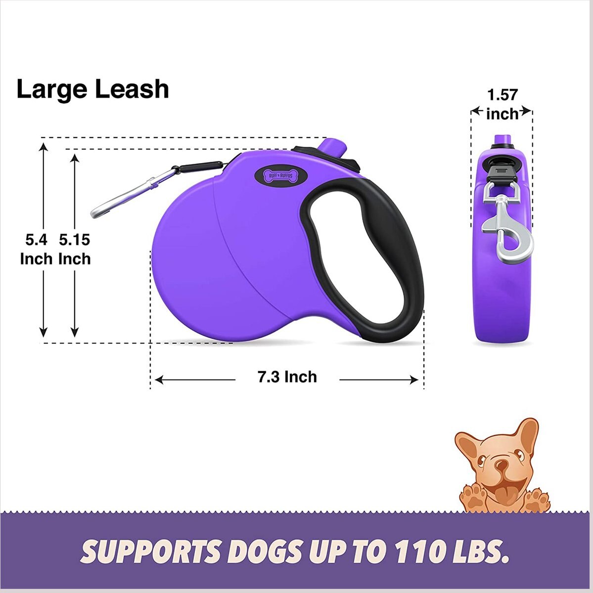 Ruff 'N Ruffus Tangle-Free Retractable Dog Leash and Bonus Contents