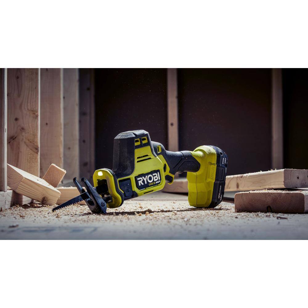 RYOBI ONE+ 18V Lithium-Ion 2.0 Ah 4.0 Ah and 6.0 Ah HIGH PERFORMANCE Batteries and Charger Kit w HP Brushless Recip Saw PSK007-PSBRS01B