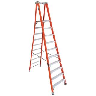 Louisville Ladder 10 ft. Fiberglass Pinnacle Platform Ladder with 300 lbs. Load Capacity Type IA Duty Rating FXP1710