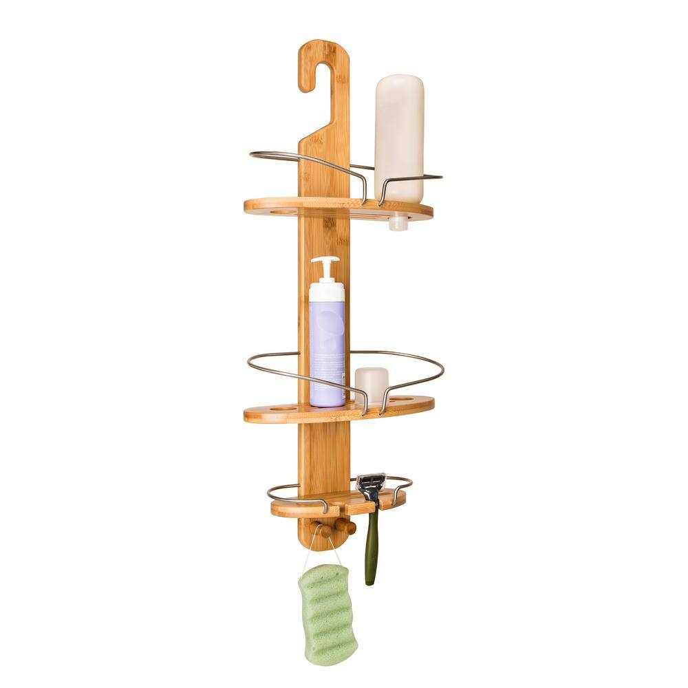 Honey-Can-Do Hanging Shower Caddy in Natural Bamboo with 3-Tiers BTH-09273