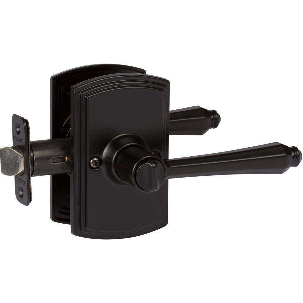 DELANEY HARDWARE Italian Collection Florini Black BedBath Door Handle 362004