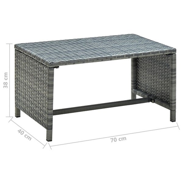 4 Piece Patio Lounge with Cushions Set Poly Rattan Gray - Overstock - 36363500