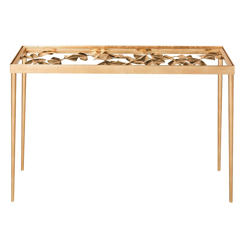 Safavieh Gold Finish Ginkgo Leaf Console Table