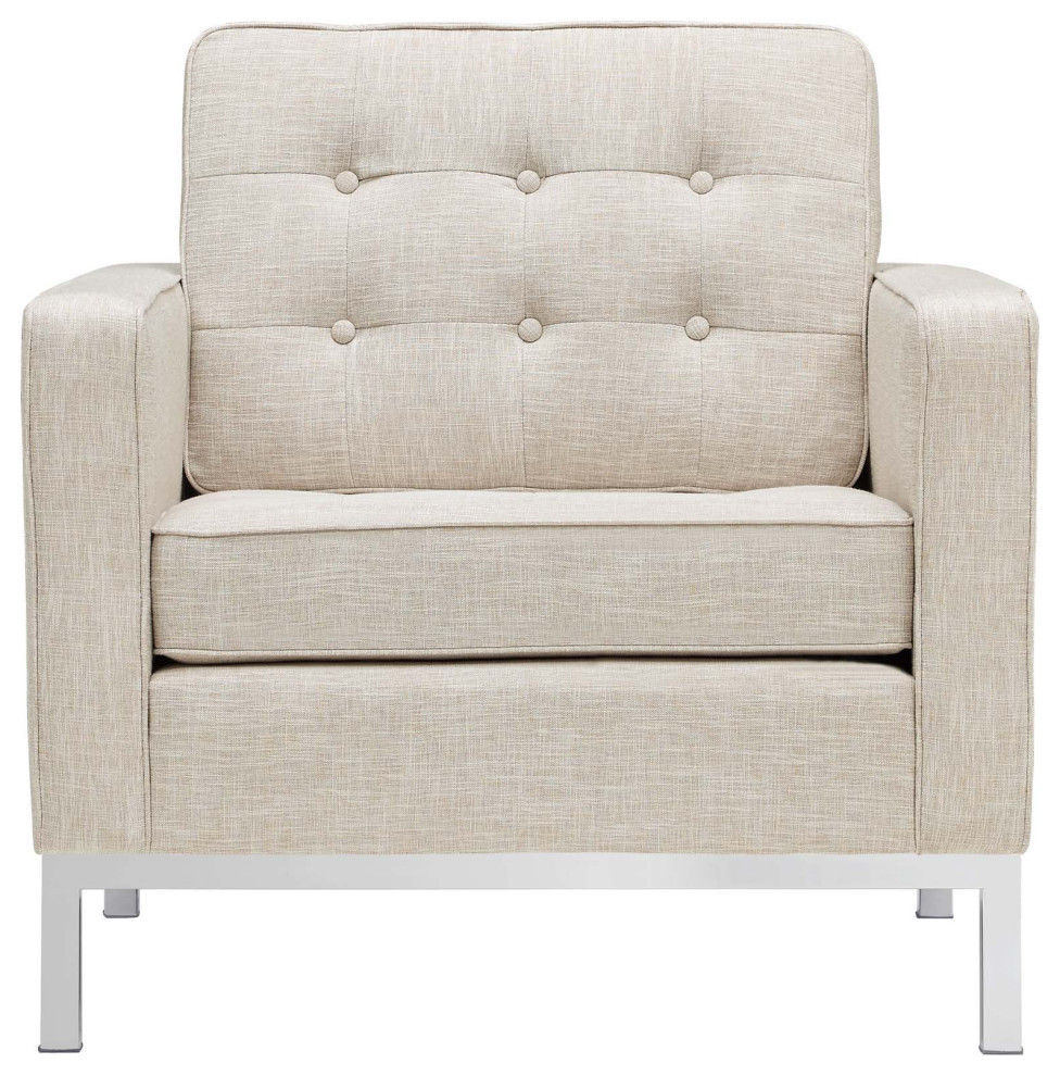 Aaliyah Beige Upholstered Fabric Armchair   Contemporary   Armchairs And Accent Chairs   by Virgil Stanis Design  Houzz