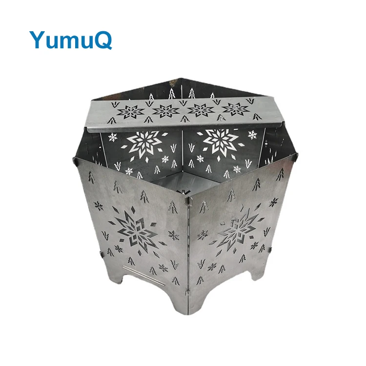 YumuQ 35cm High Quality Stainless / Carbon Steel Foldable Wood Camping Stove Portable For Outdoor Hiking Picnic