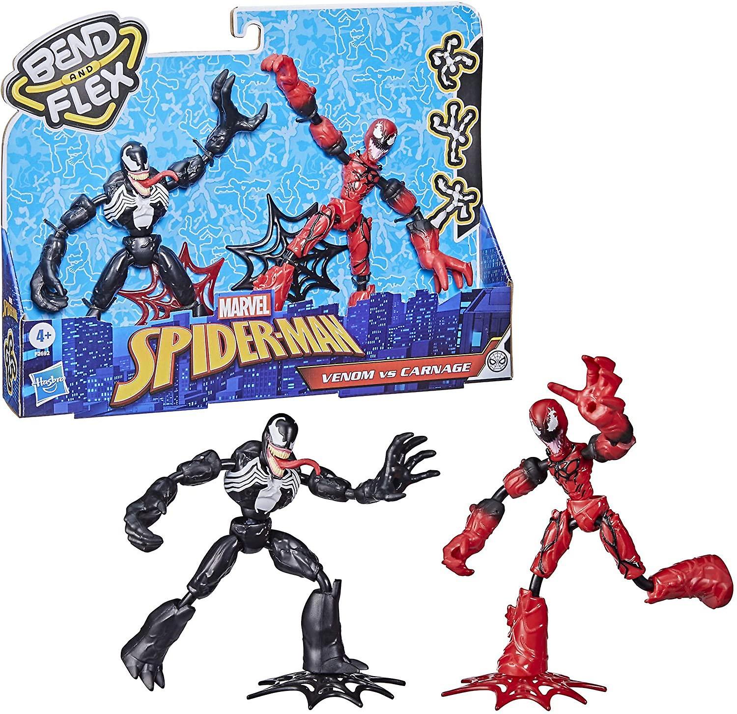 2-Pack Spiderman Bend and Flex Venom vs Carnage Action Figures