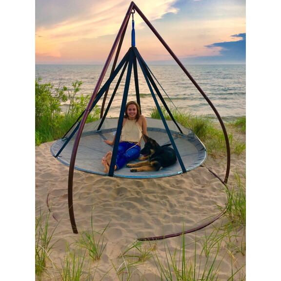 71 H x 84 W x 84 D Outdoor Beige 7 FT Hammock Flye...