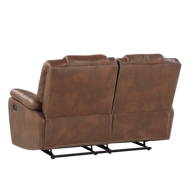 Katrine Manual Reclining Loveseat Brown Steve Silver Co