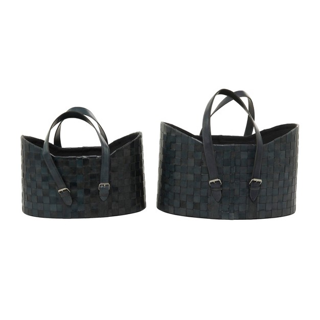 Set Of 2 Storage Baskets Black Olivia amp May