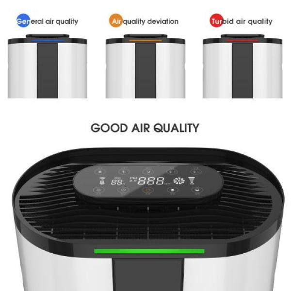 H13 True Smart Air Purifier with Wisdom Wi-Fi PM2.5 Monitor Auto Mode Movable Wheel for 3000 sq. ft. Eh-LQEX-7AAA