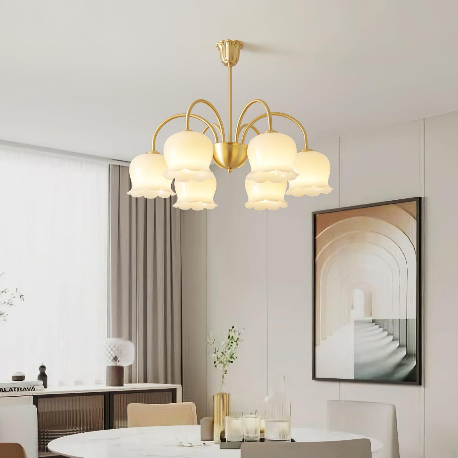 Orchids Brass Chandelier