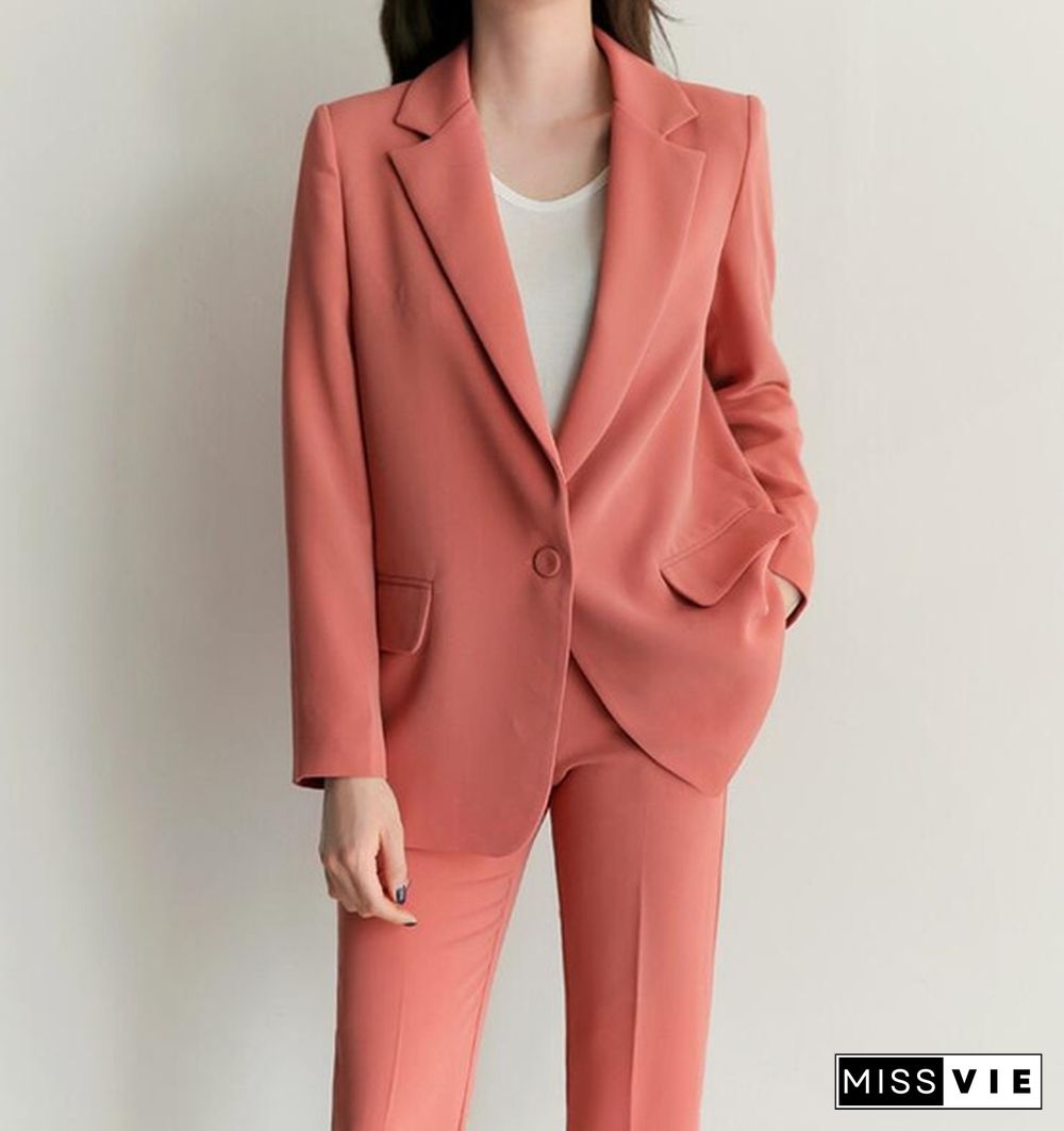 New Professional Business Work Suits With 2 Piece Jackets + Pants For Ladies Office Blazers Outfits Female Trousers Sets