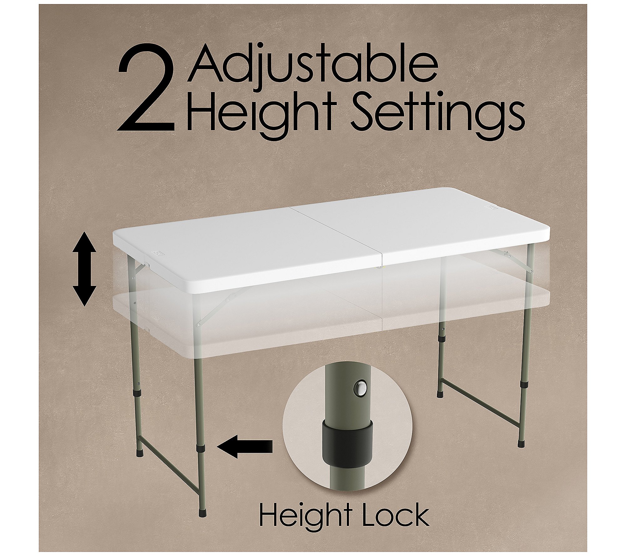 Lavish Home Adjustable 4' Folding Table