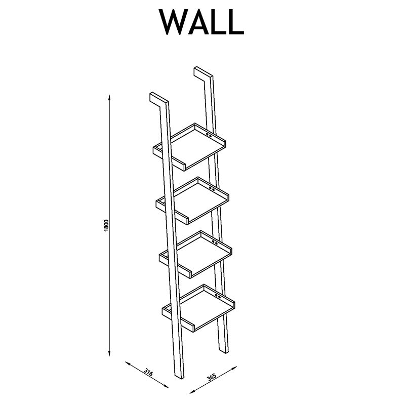 WALL Slim Shelving Unit  36.5cm - Black