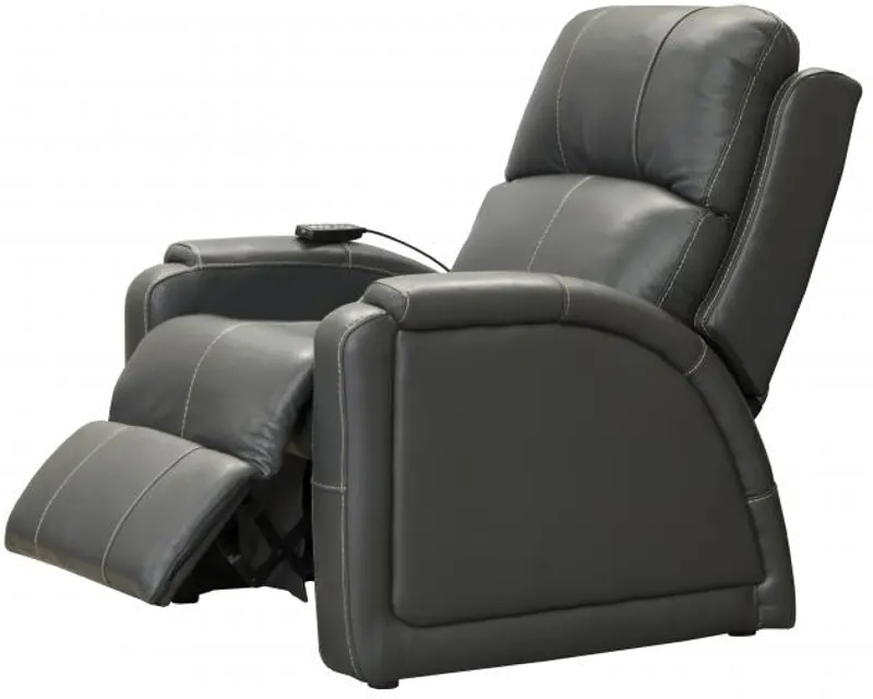 Reliever Gunmetal Power Lay-Flat Recliner with Massage and Heat