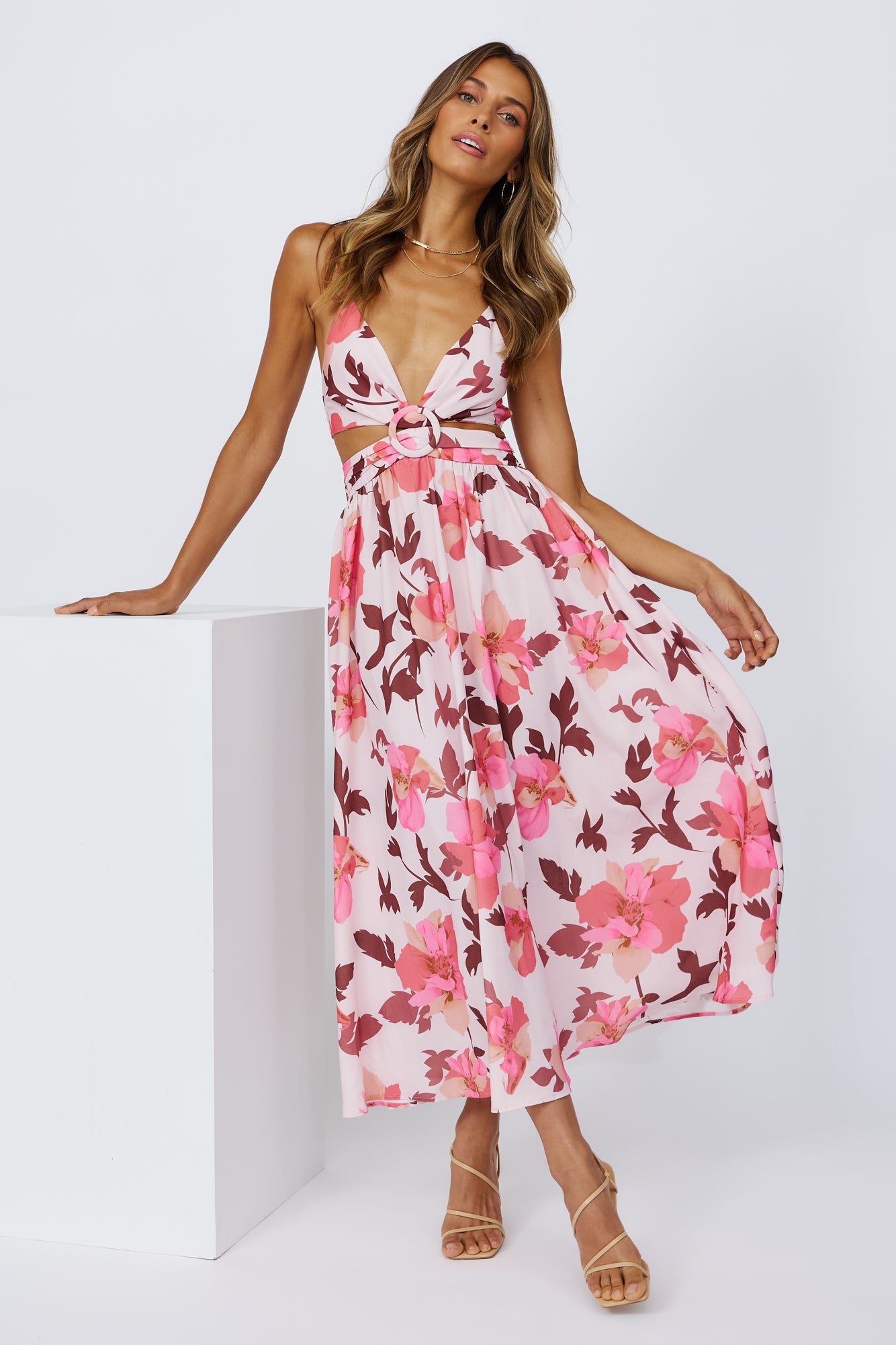 Waiting In The Sun Midi Dress Red