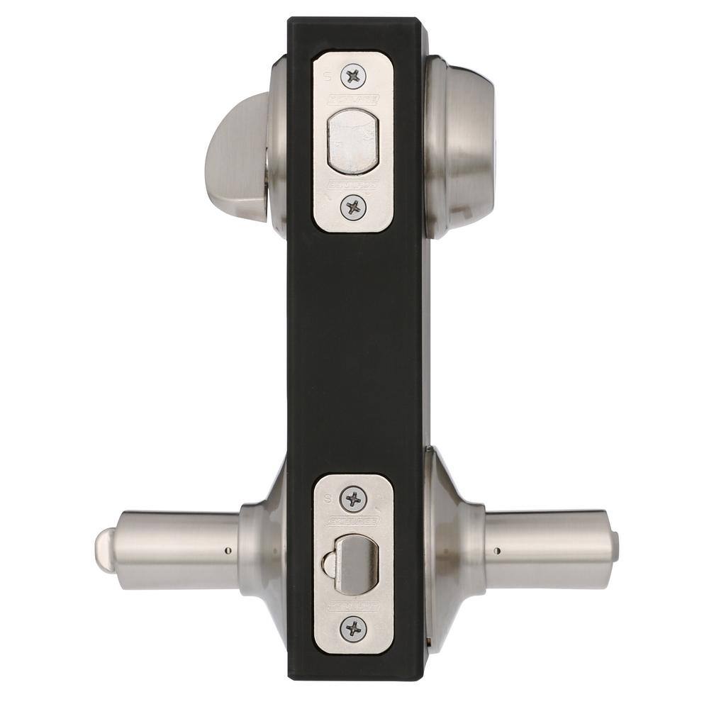 Schlage Latitude Satin Nickel Single Cylinder Deadbolt and Keyed Entry Door Handle Combo Pack FB50N V LAT 619