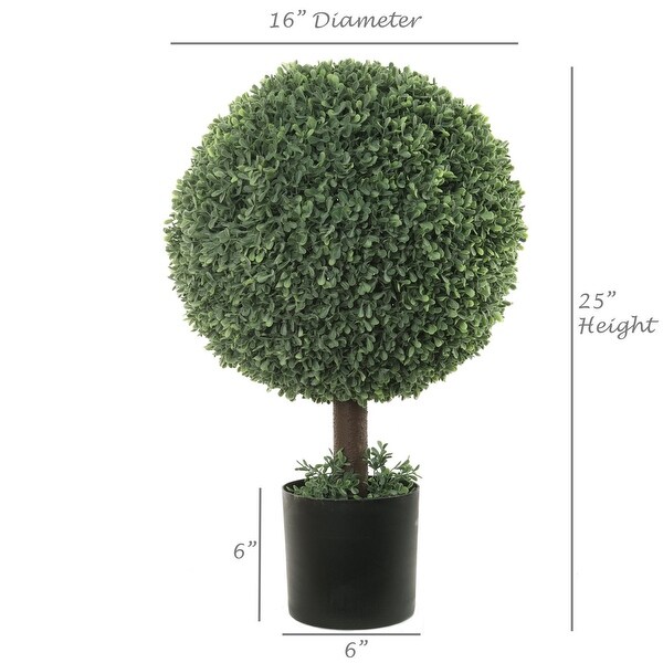 31in UV Artificial Boxwood Ball Topiary