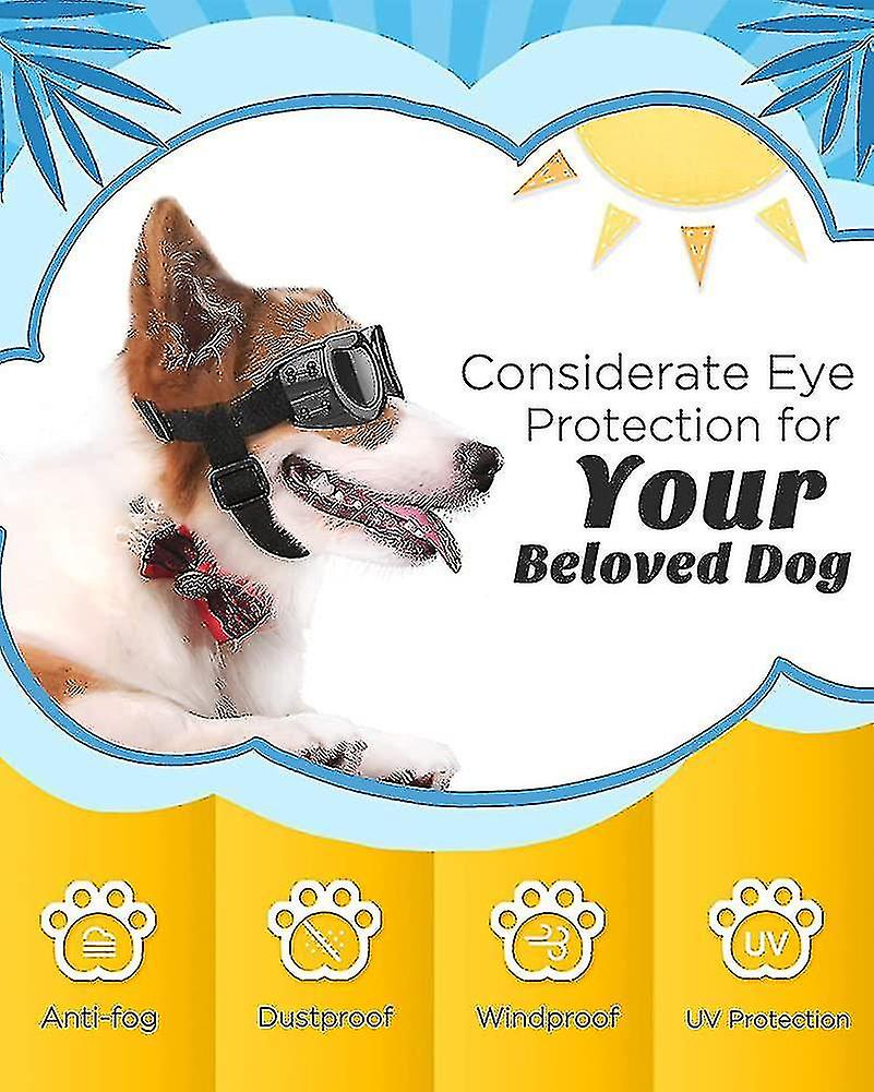 Dog Sunglasses Uv Safety Glasses， Dog Windproof and Anti-fog Goggles