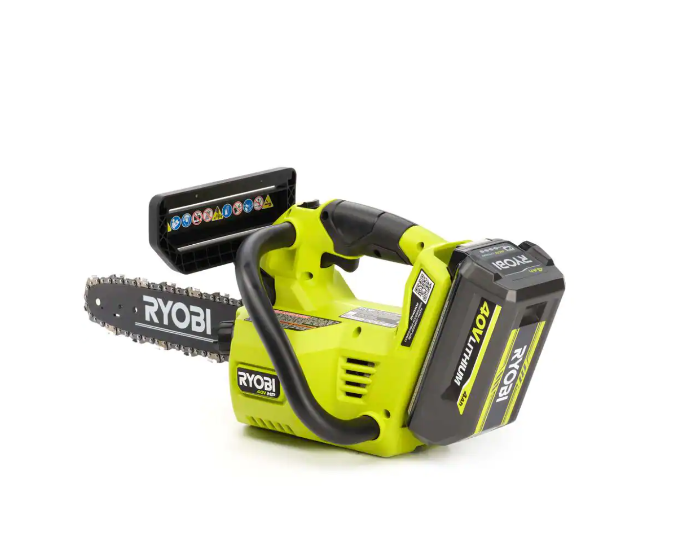 RYOBI RY40590 40V HP Brushless 12 in. Top Handle Cordless Battery Chainsaw with 4.0 Battery and Charger