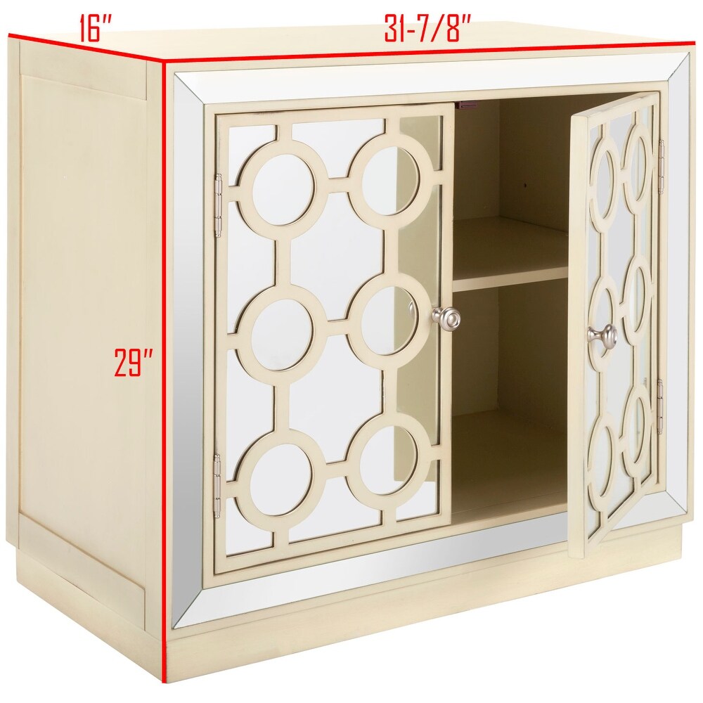 SAFAVIEH Kaia 2 Door Beige Storage Chest