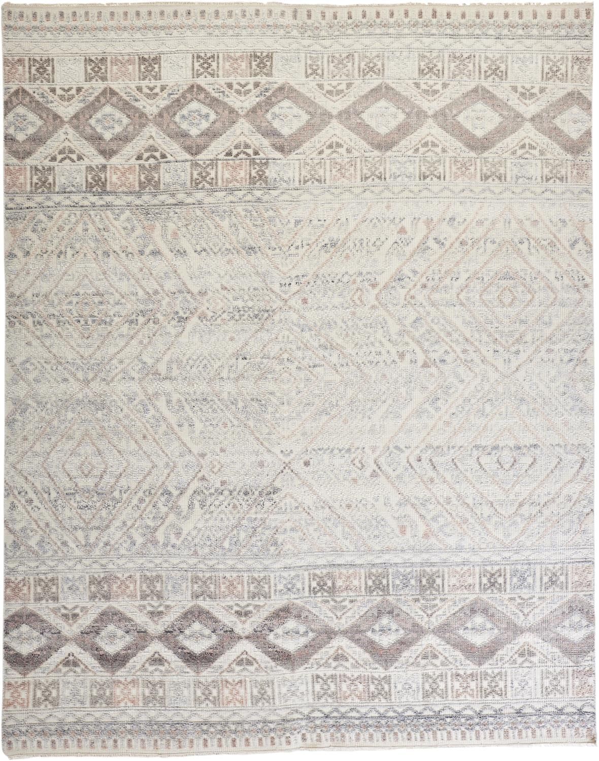 Eckhart Hand Knotted Ivory and Pink Rug by BD Fine