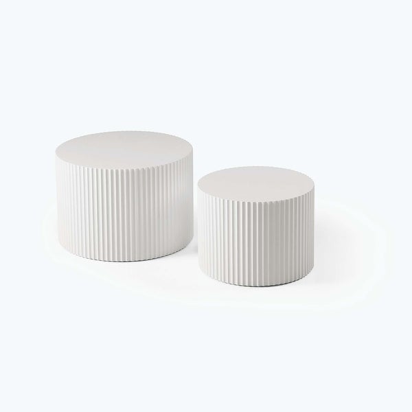 Handcraft Round Coffee Table Set of 2 for Living Room/Leisure Area