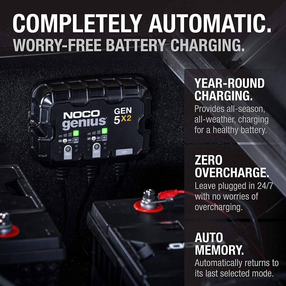 Noco Battery Charger 12V 2 Bank 10A On Board ;