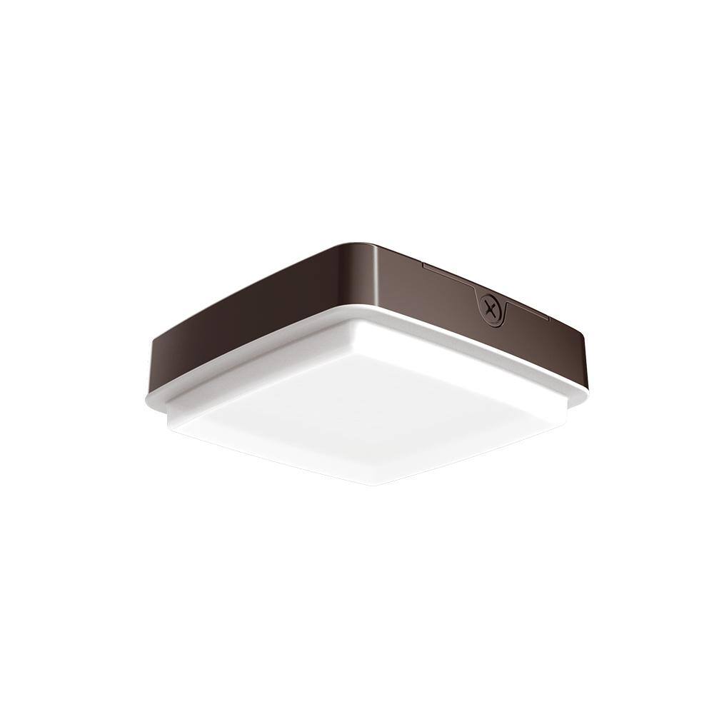 PROBRITE 150W Equivalent Integrated LED Bronze Outdoor CanopyCeiling Light 4000 Lumens 4000K HELX35-4K-BZ