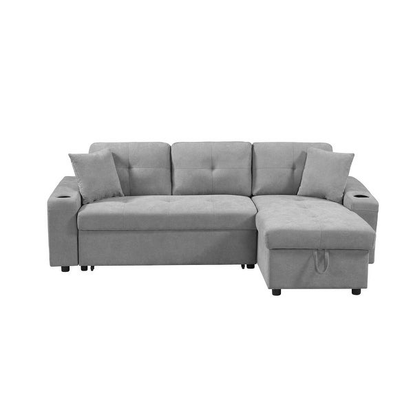 3-Seater L-Shape Sleeper Sofa Bed Convertible Sectional Couch