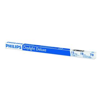 Philips 15-Watt 18 in. Linear T8 ALTO Fluorescent Tube Light Bulb Daylight Deluxe (6500K) (1-Pack) 546100