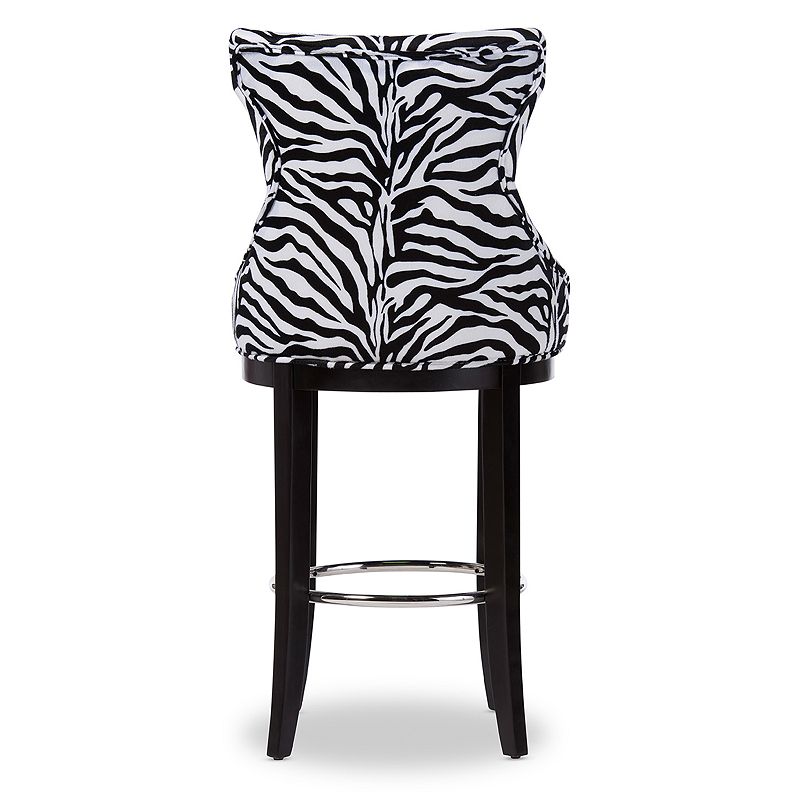 Baxton Studio Peace Zebra Print Bar Stool