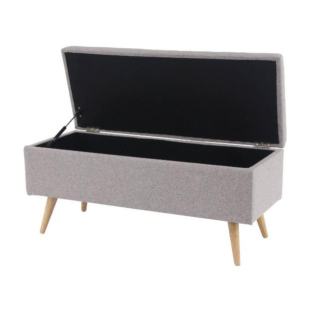 Contemporary Storage Bench Gray Olivia amp May