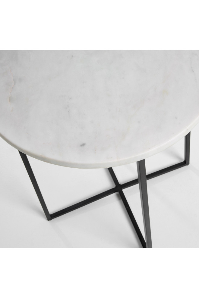 White Marble Side Table  La Forma Bryson   Transitional   Side Tables And End Tables   by Oroa   Distinctive Furniture  Houzz