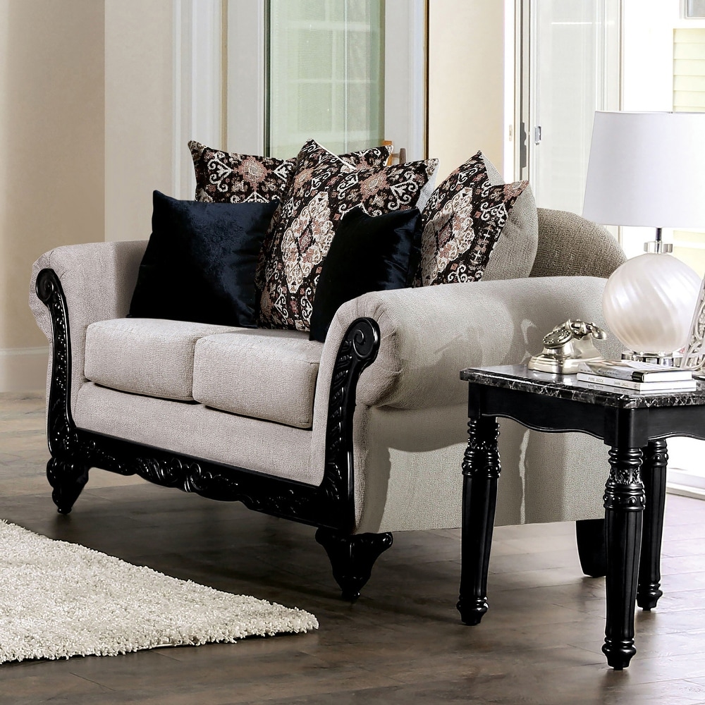 Novala Traditional Brown Chenille 2 Piece Sofa Set by Furniture of America