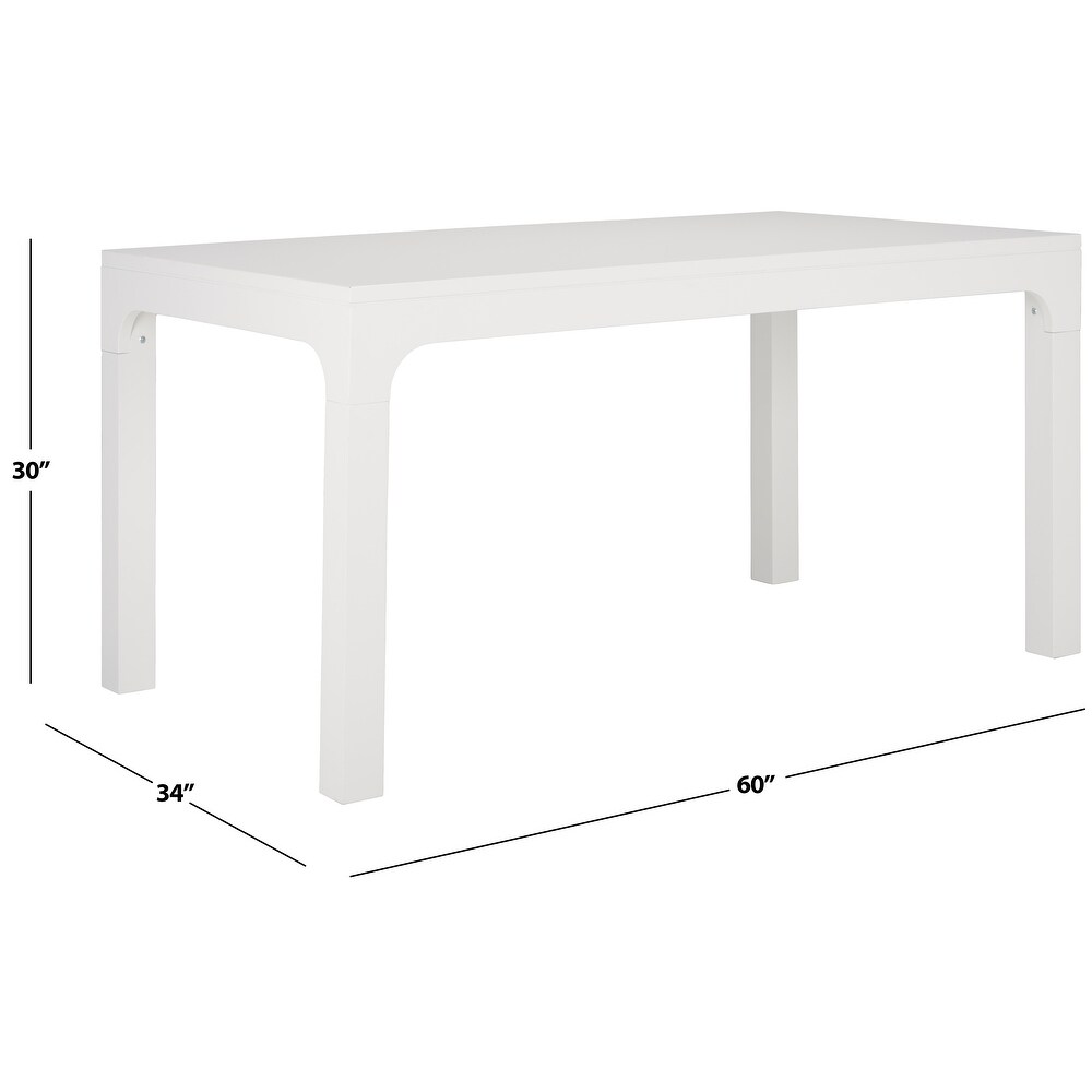 SAFAVIEH Gael White Rectangle Dining Table   60 in. W x 34 in. D x 30 in. H