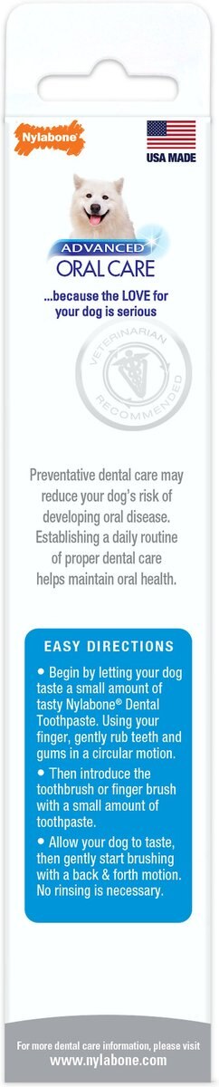 Nylabone Advanced Oral Care Tartar Control Original Flavor Dog Toothpaste， 2.5-oz tube