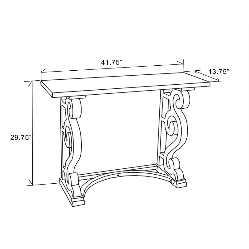 LuxenHome Vintage White And Natural Wood Console And Entry Table