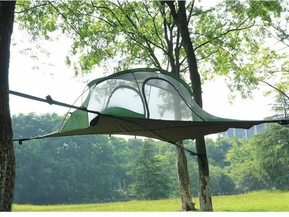 Wildrex Traveler Camping outdoor hiking Waterproof Hammock Tree Flat Bottom Bed Hanging Off Ground Tent Hammock Tent