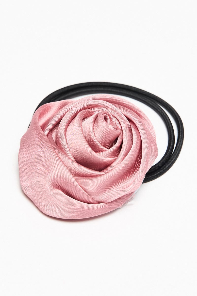Pink Rosette Hair Tie