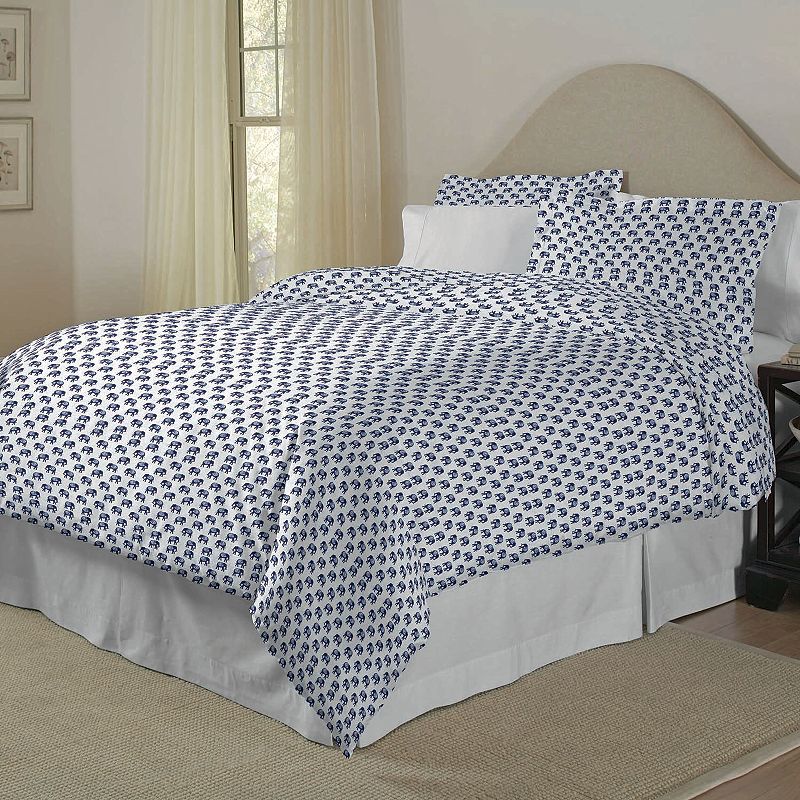 Pointehaven 200 Thread Count Cotton Print Duvet Cover Set