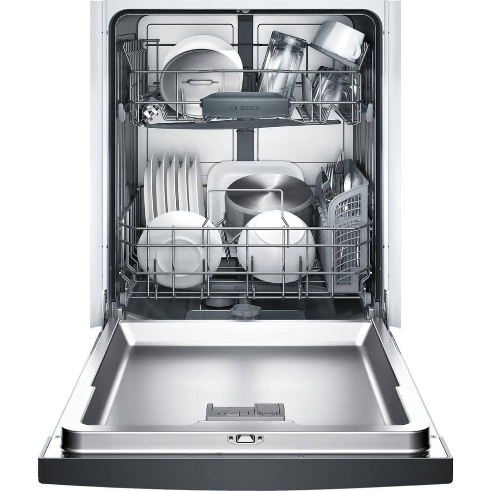 Bosch Ascenta 24 in Black Front Control Tall Tub Dishwasher with Hybrid Stainless Steel Tub 50 dBA