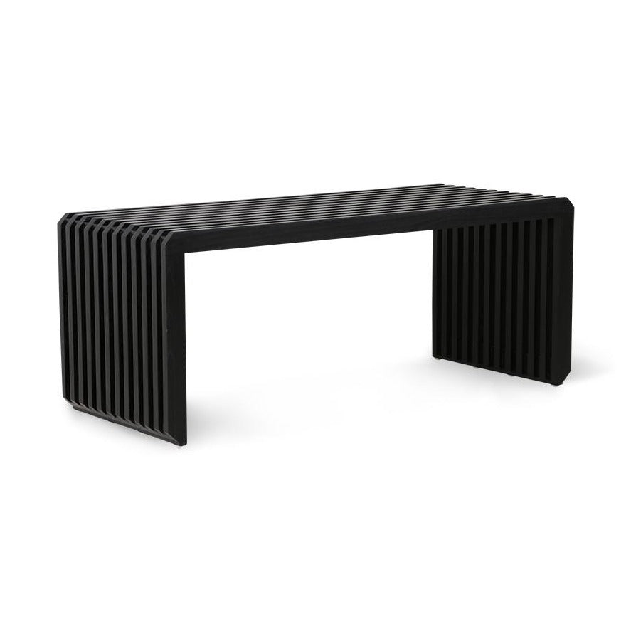 Slatted bench - black