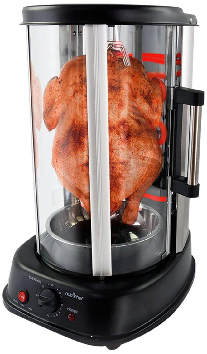 NutriChef AZPKRTVG34 Vertical Rotisserie, 13.1 x 11.1 x 17.7 inches, White