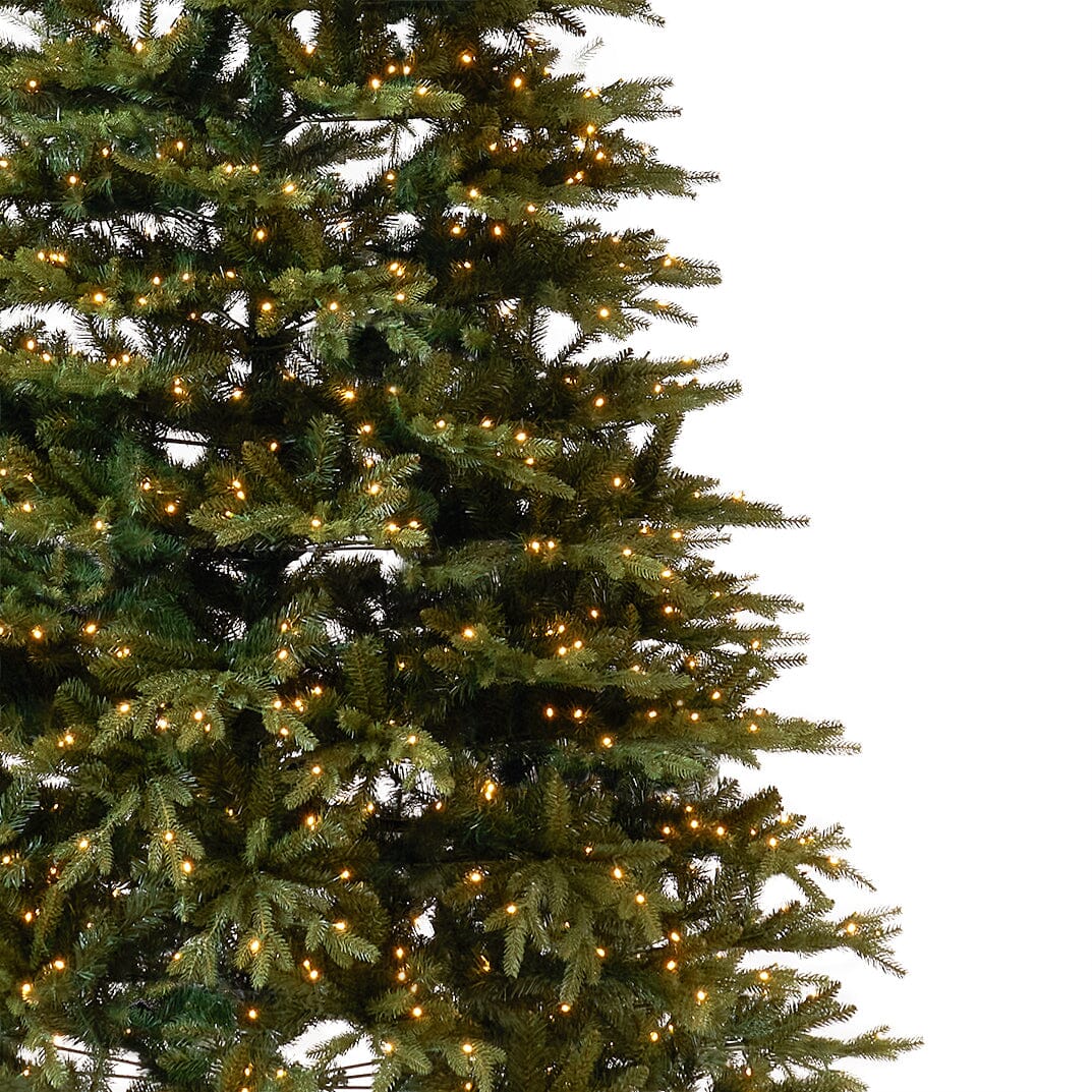 12' Belgium Fir Artificial Christmas Tree with 1500 LED Lights & 4962 Branches