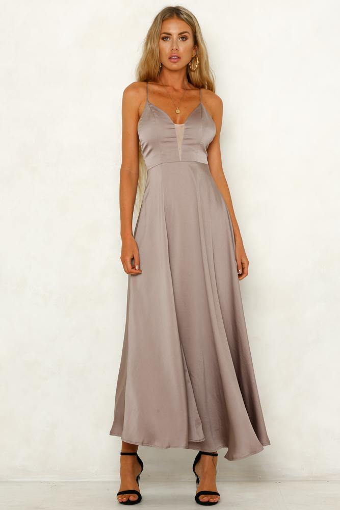 Hard To Deny Maxi Dress Taupe