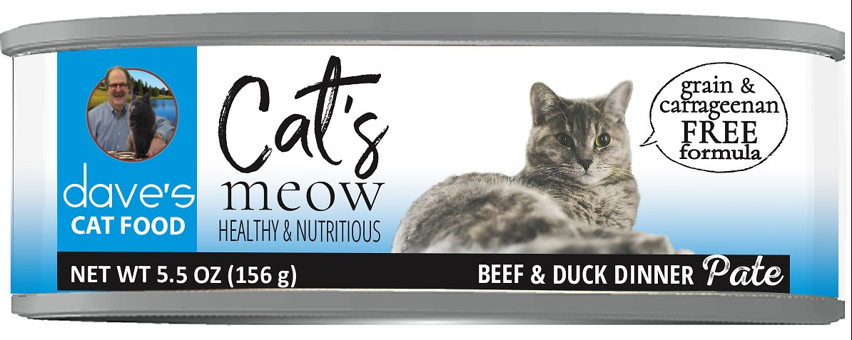 Dave Cat’s Meow Beef and Duck Pate Grain Free Wet Cat Food