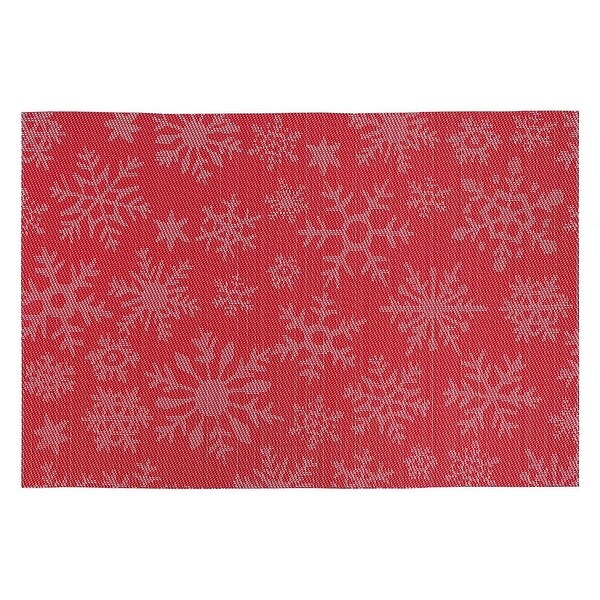 Vinyl Placemat (White Snowflake On Red)